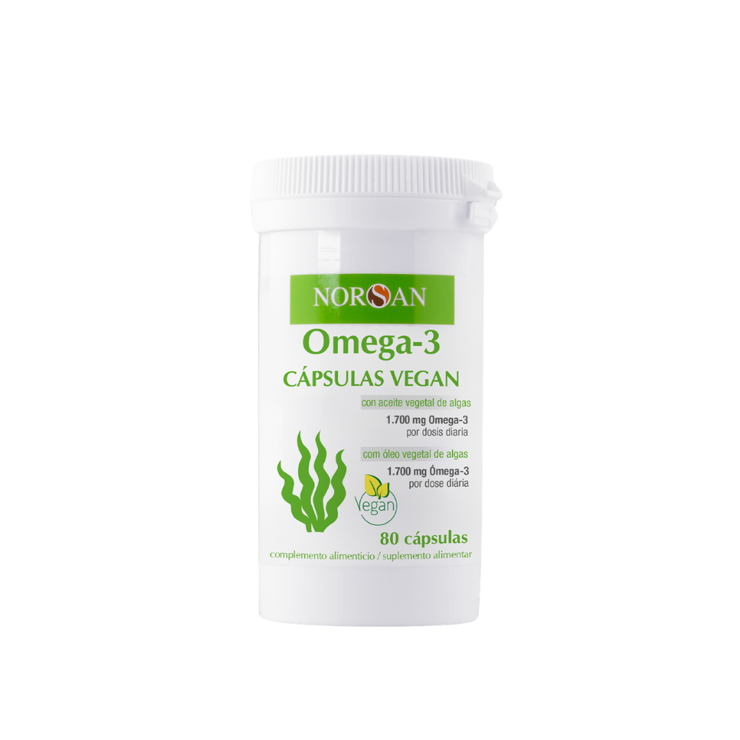 Norsan Omega-3 Cápsulas VEGAN (EPA 517 mg) (DHA 984 mg) (80 cápsulas)