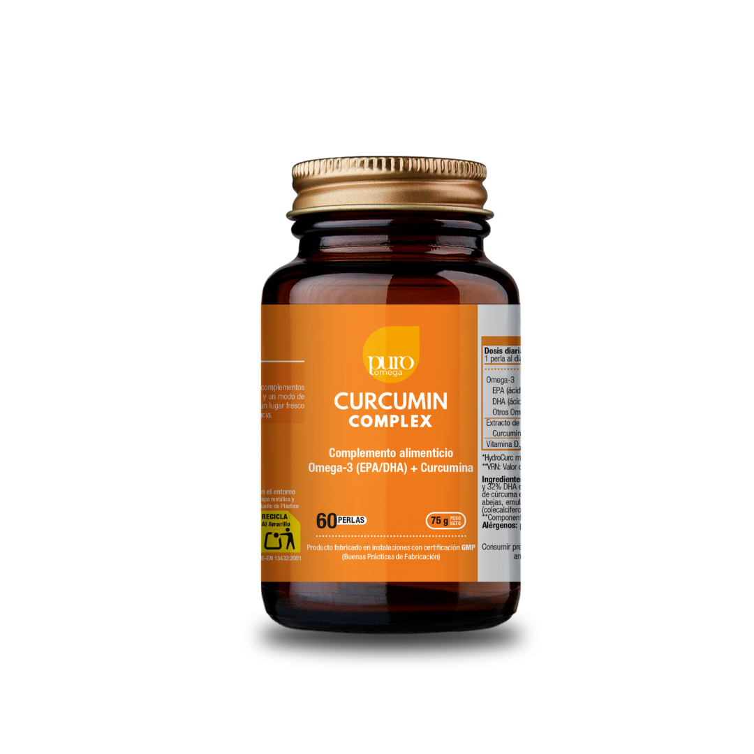 Puro Omega Curcumin Complex EPA: 290 mg DHA: 190 mg, Extracto de Curcumina: 100 mg (60 perlas)