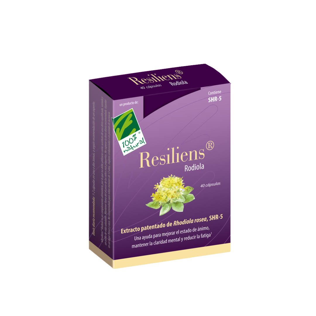 Cien por cien Natural Resiliens Rodiola (40 cápsulas)
